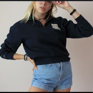 YALE 🦋 Embroidered Quarter Zip Sweatshirt Sz S